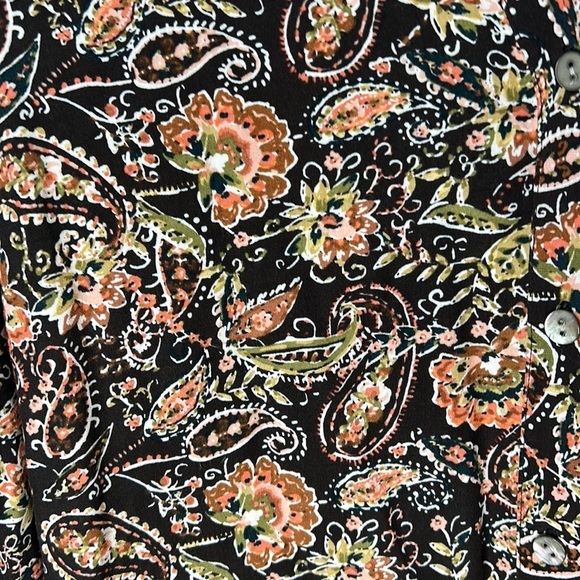 J. JILL Paisley Print Button Down Long Sleeve Tunic Size Large - Picture 10 of 16